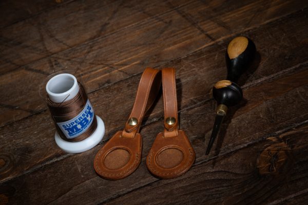 Handmade Leather Apple AirTag Case For Luggage/Bag Strap - Image 2
