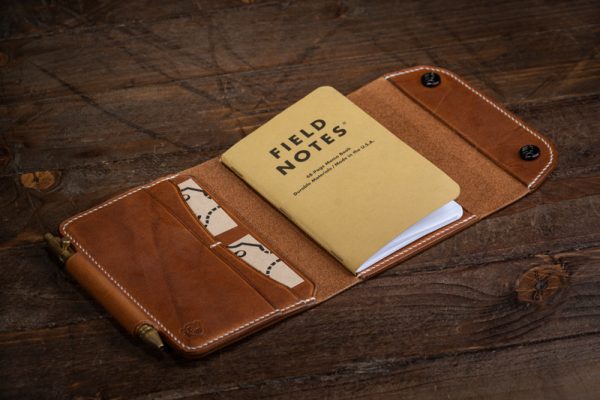Handmade Leather Notebook Folder Organiser - Free Notepad