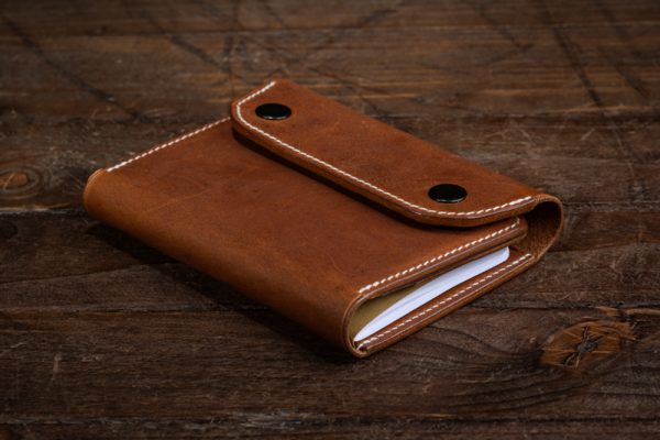 Handmade Leather Notebook Folder Organiser - Free Notepad - Image 3
