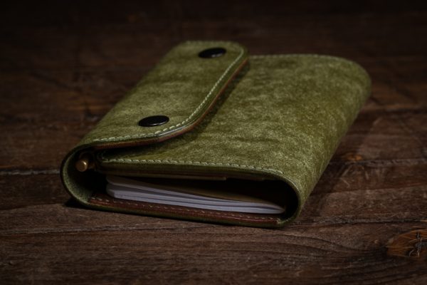 Handmade Leather Notebook Folder Organiser - Free Notepad - Image 5