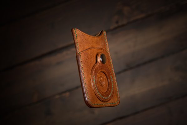 Handmade Leather Card Wallet With Apple AirTag Pocket - Image 3