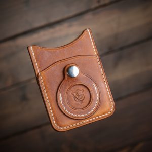 Handmade Leather Card Wallet With Apple AirTag Pocket