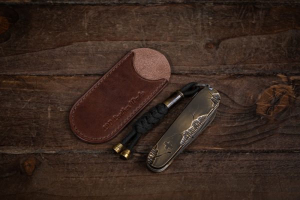 Handmade leather Swiss Army Knife Slip 91mm