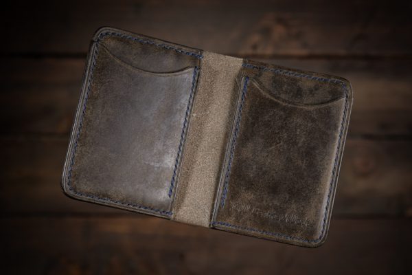 Handmade Leather Vertical Bifold Wallet