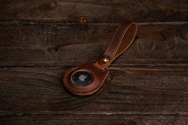 Handmade Leather Apple AirTag Case For Luggage/Bag Strap - Image 3
