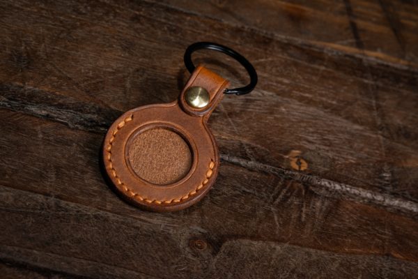 Handmade Leather Custom Apple AirTag Case - Image 5