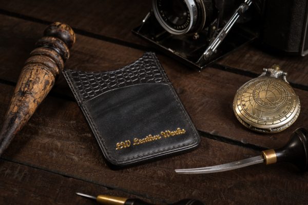 Handmade Leather Vertical Card Wallet - Image 2