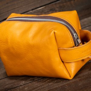 Handmade Leather Travel Wash Bag