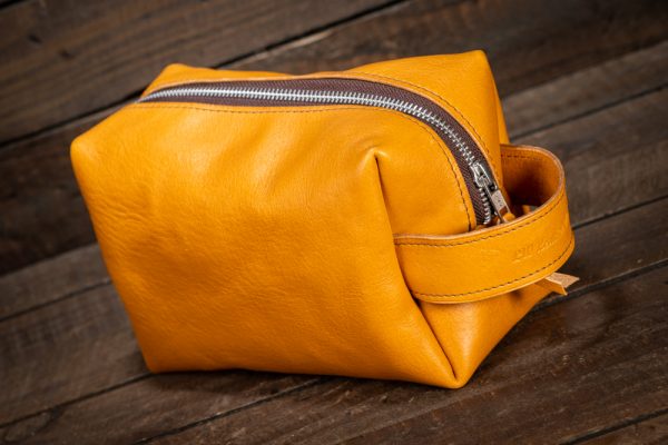Handmade Leather Travel Wash Bag